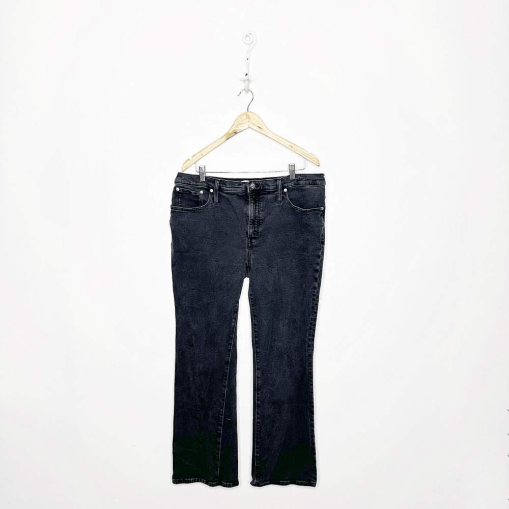 MADEWELL Tall Kick Out Crop Jean womens Starkey Wash NJ716 GRAY stretch 33 tall